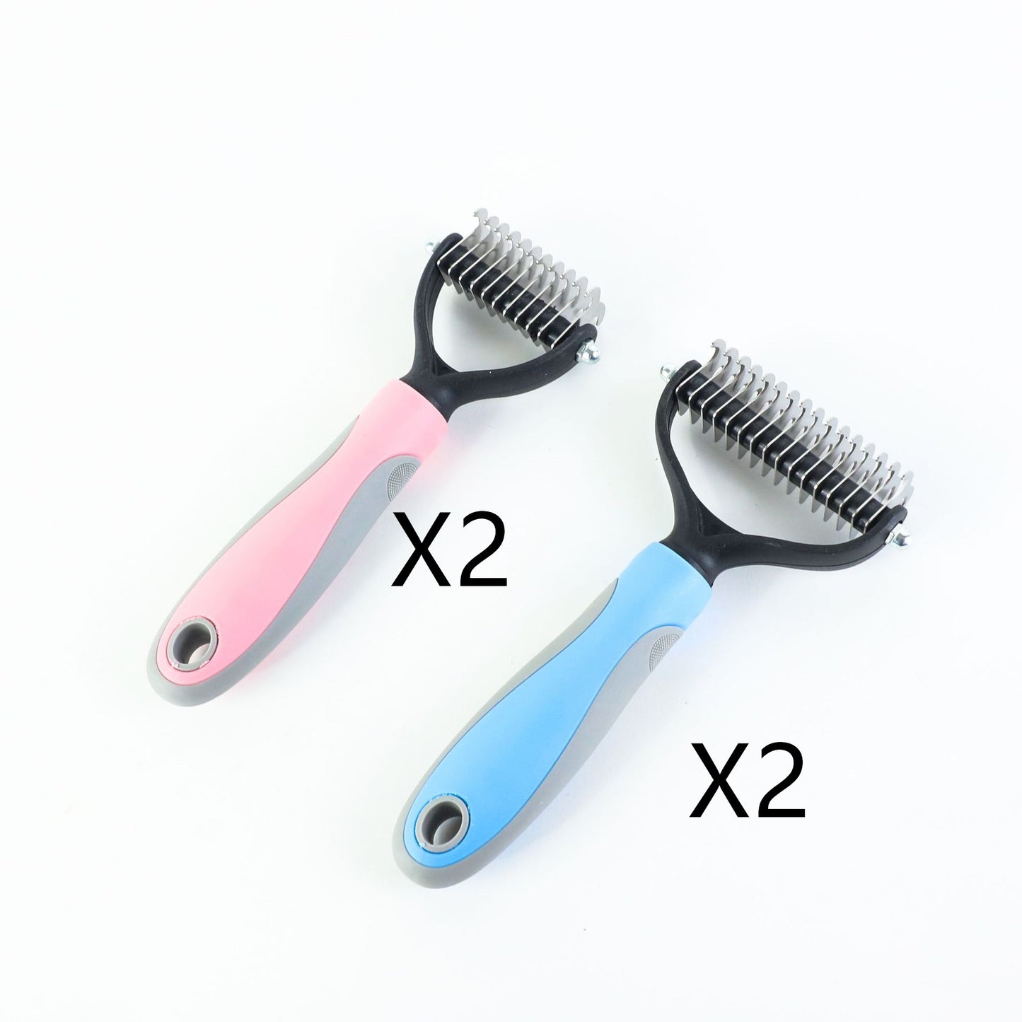 Stainless Double-Sided Pet Brush – Shedding & Dematting Grooming Tool for Dogs & Cats