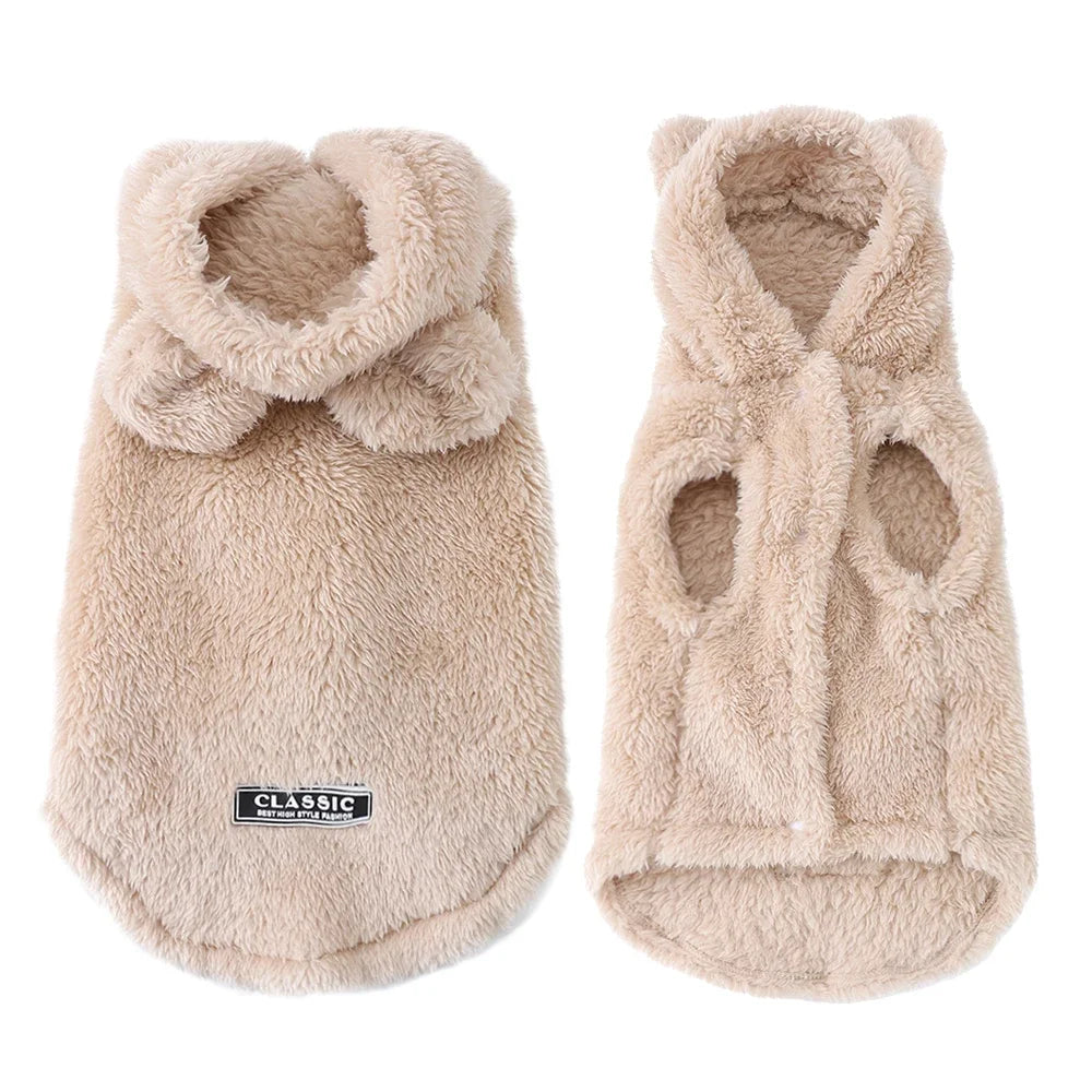 Pet Hoodie Coat – Warm Fleece Jacket for Cats & Small Dogs