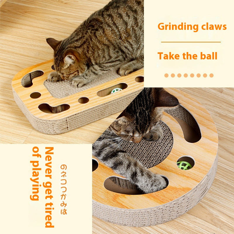 Cat Scratch Board with Ball Toy – Interactive Claw Grinding & Entertainment