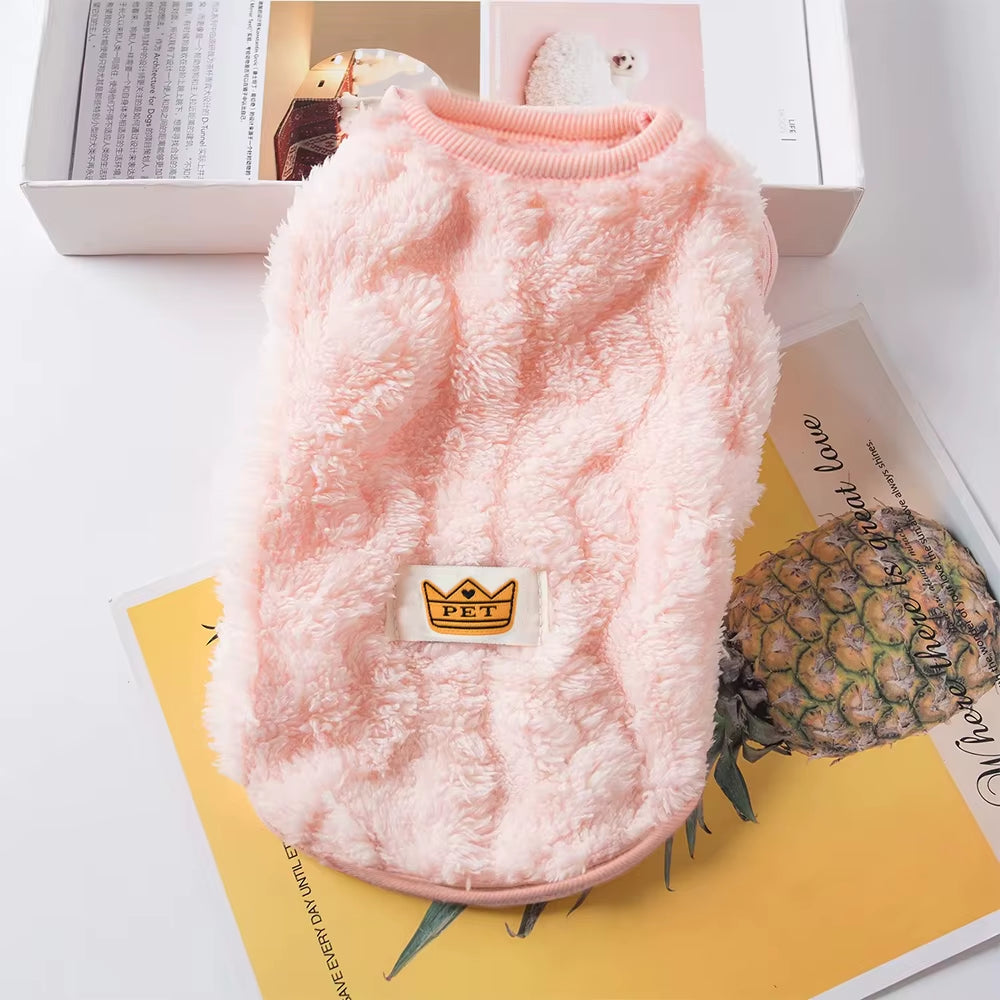 Soft Cozy Cat Clothes – Warm Fleece Sweater for Autumn & Winter