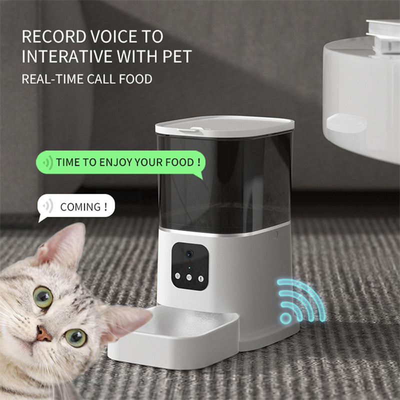 Smart Automatic Pet Feeder with WiFi, App Control & Voice Recorder – 6L Food Dispenser for Cats & Dogs