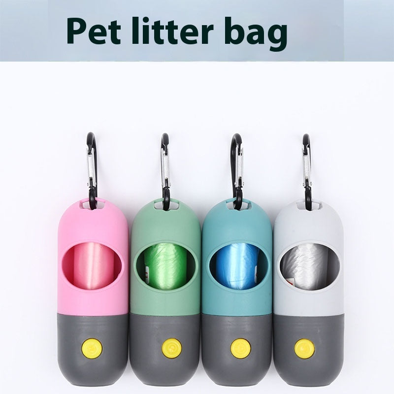 LED Pet Waste Bag Dispenser – Portable Dog Poop Bag Holder with Built-In Light