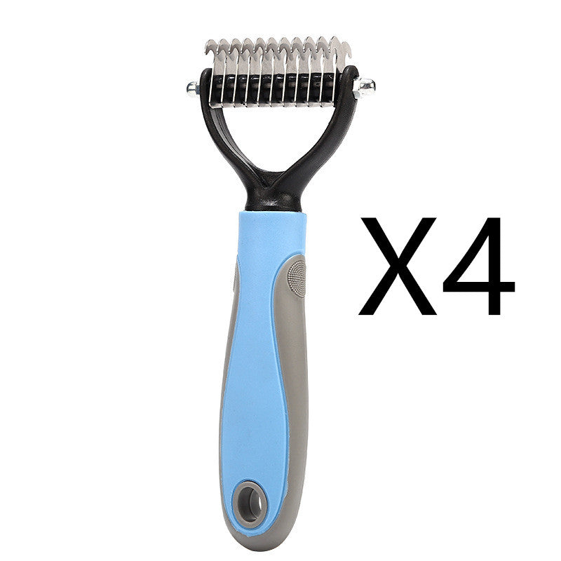 Stainless Double-Sided Pet Brush – Shedding & Dematting Grooming Tool for Dogs & Cats