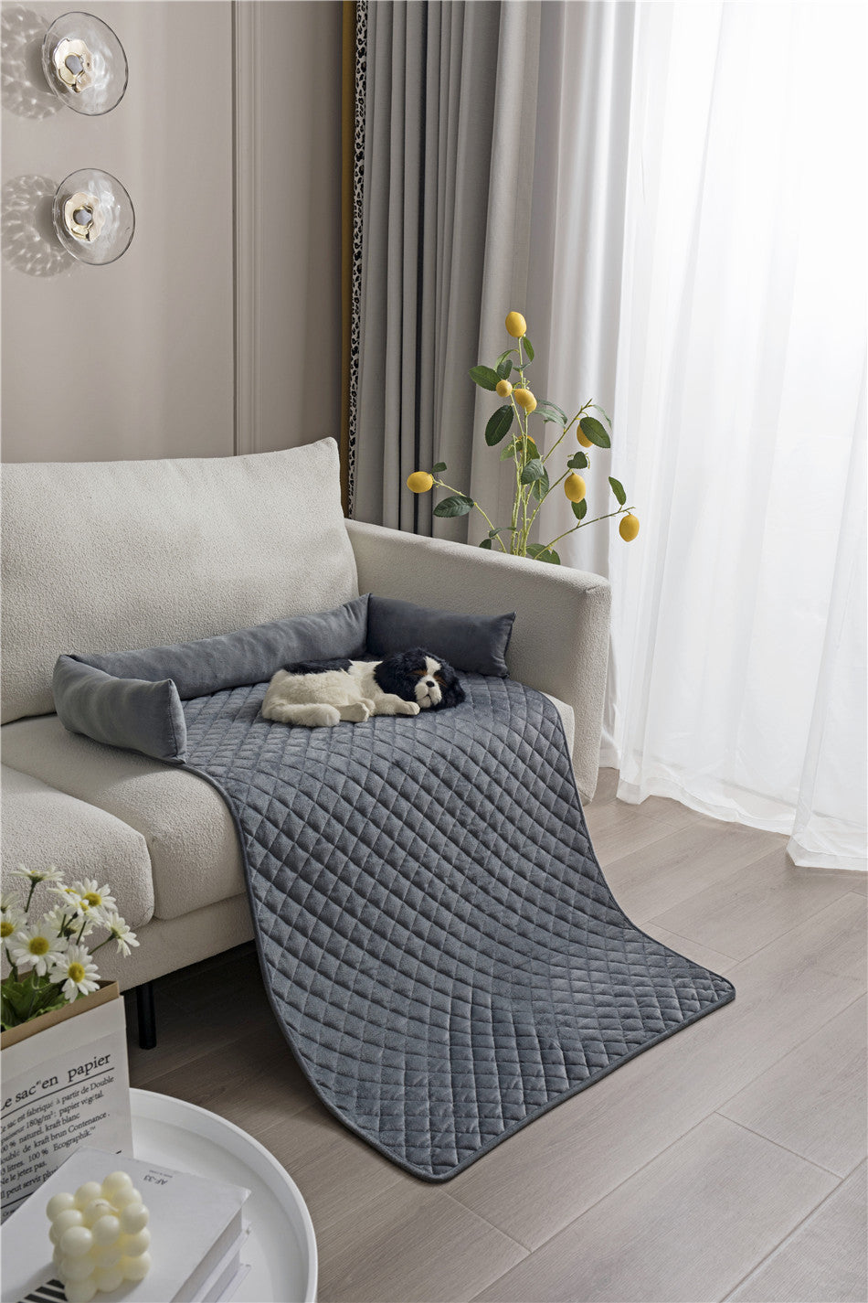 Luxury Pet Sofa Bed – Plush Dog & Cat Couch Bed with Furniture Protection