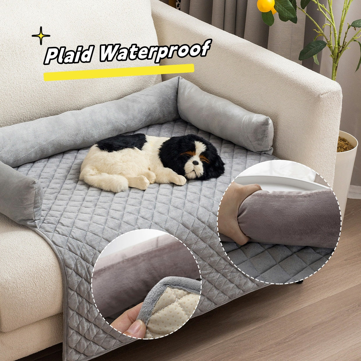 Luxury Pet Sofa Bed – Plush Dog & Cat Couch Bed with Furniture Protection