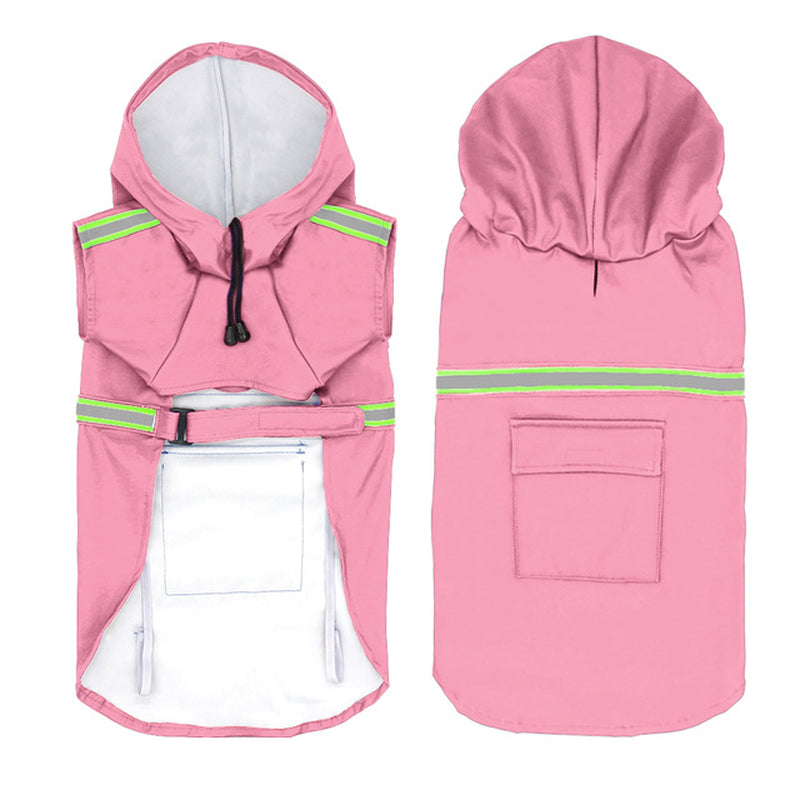 Waterproof Reflective Dog Raincoat – Lightweight Pet Rain Jacket with Safety Strips