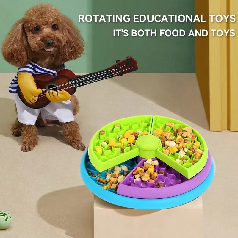 3-Layer Rotating Slow Feeder Bowl – Anti-Choking Puzzle Game for Cats & Dogs