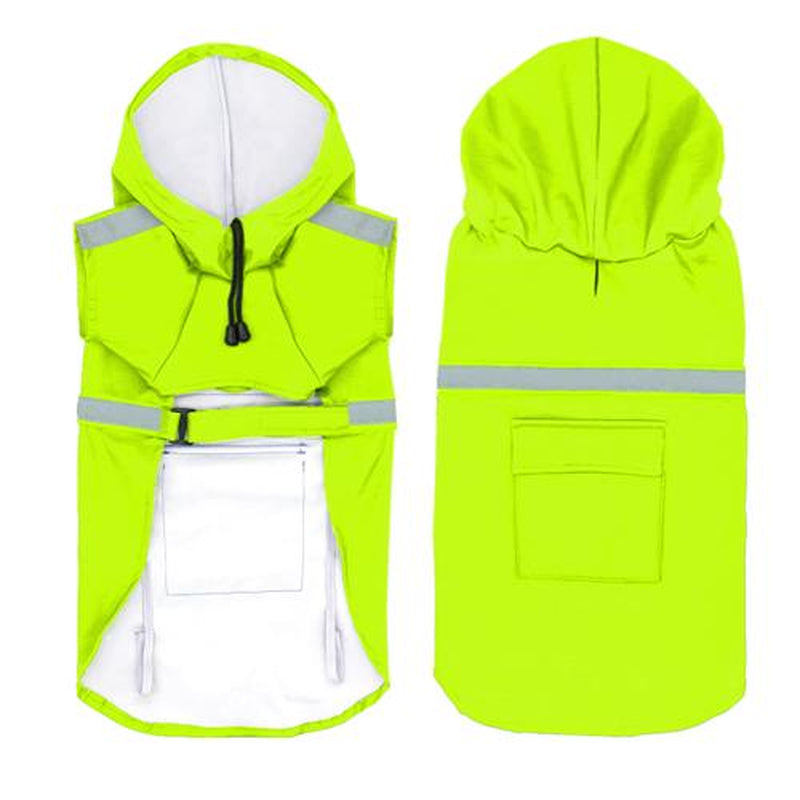Waterproof Reflective Dog Raincoat – Lightweight Pet Rain Jacket with Safety Strips