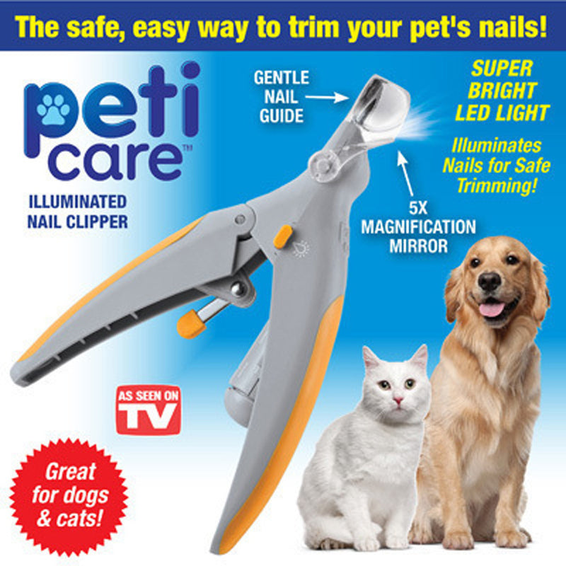Multifunctional Pet Nail Clippers with LED Light & Magnifier – Safe Grooming Tool