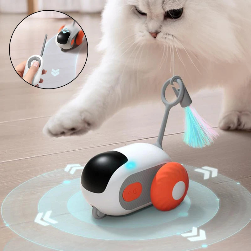 Remote Control Interactive Cat Car Toy – USB Rechargeable Smart Self-Moving Cat Toy