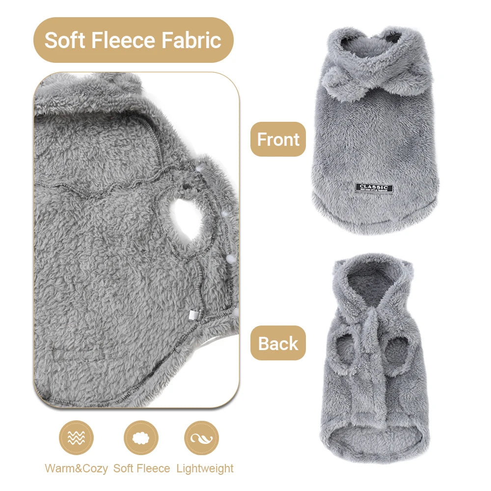 Pet Hoodie Coat – Warm Fleece Jacket for Cats & Small Dogs