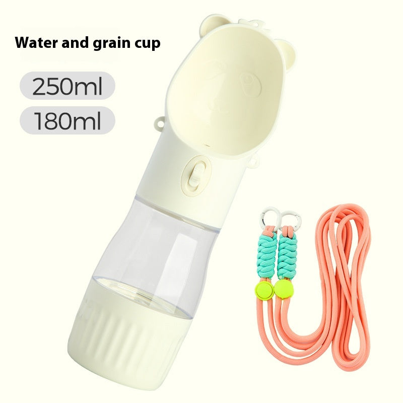 2 in 1 Portable Dog Water Bottle for Small Big Dogs Cat Outdoor Leak-Proof Puppy Drinking Bowl with Food Container Pets Feeder Pet Products