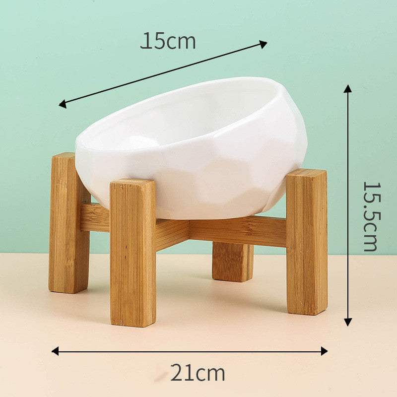 Elevated Ceramic Pet Bowl – Angled Feeding Bowl for Cats & Small Dogs