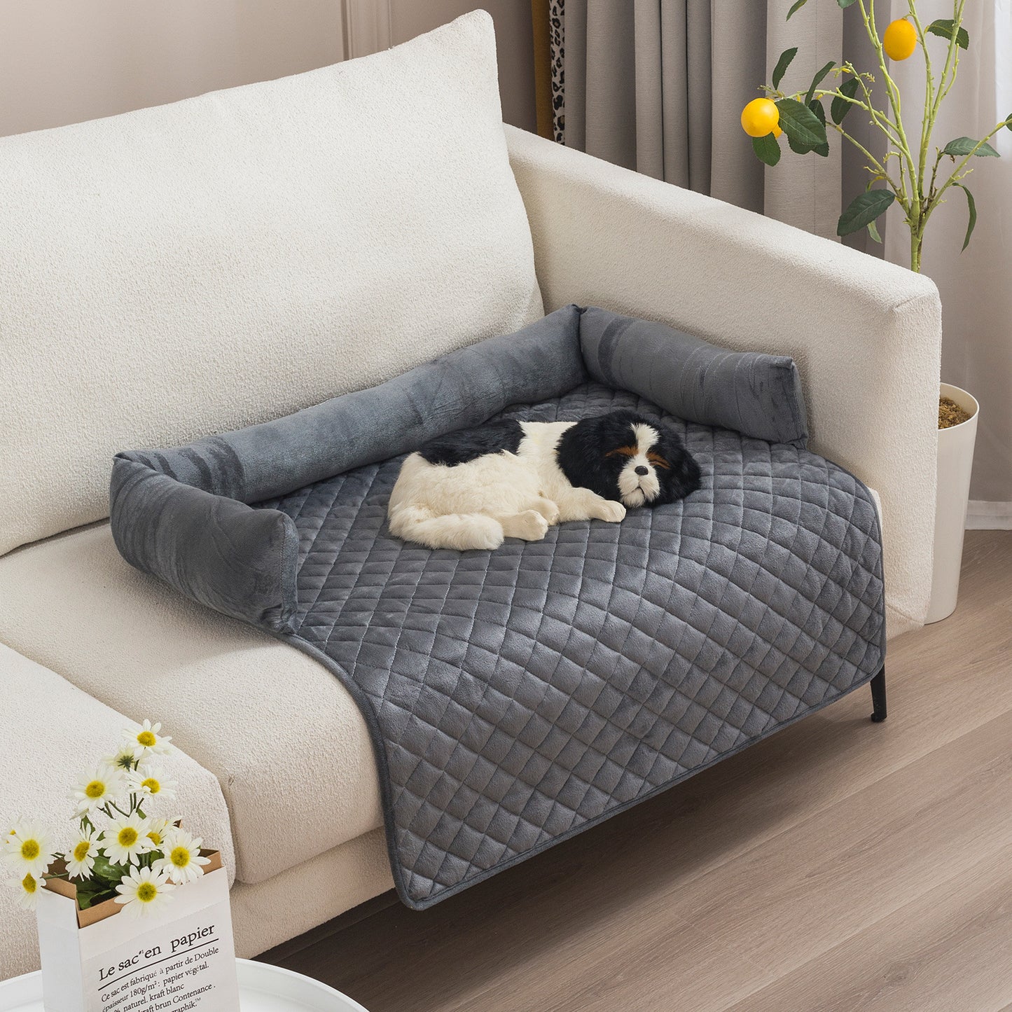 Luxury Pet Sofa Bed – Plush Dog & Cat Couch Bed with Furniture Protection