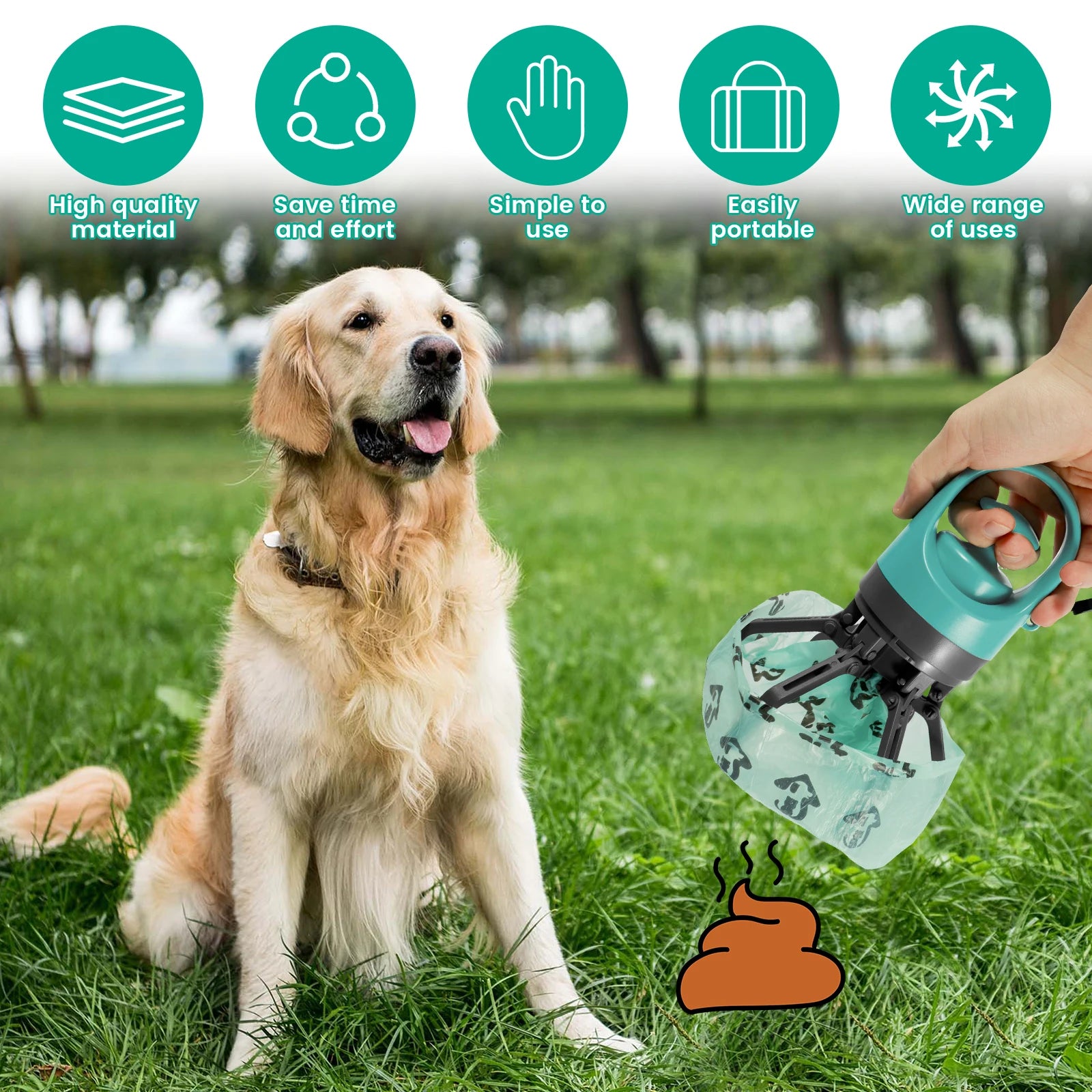 Portable Pet Waste Picker & Bag Dispenser – Clean, Quick & Hygienic Cleanup