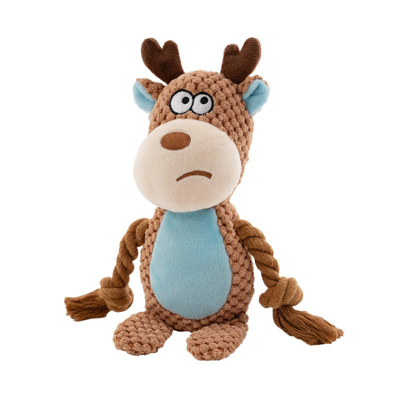 Plush Sound Cotton Rope Dog Toy – Interactive Tug of War Training Toy for Dogs