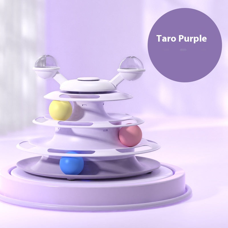 4-Layer Cat Toy Tower – Interactive Turntable Ball Track for Cats & Pets