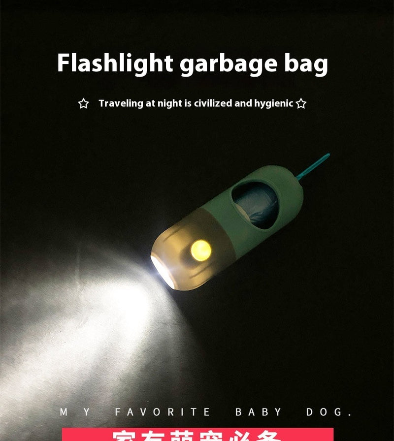 LED Pet Waste Bag Dispenser – Portable Dog Poop Bag Holder with Built-In Light