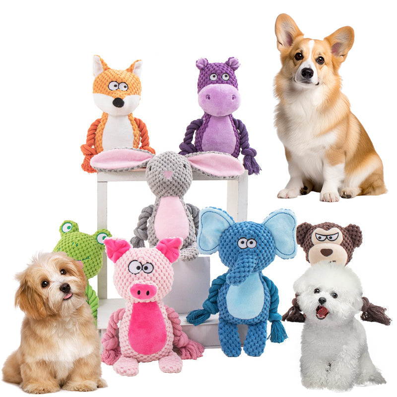 Plush Sound Cotton Rope Dog Toy – Interactive Tug of War Training Toy for Dogs