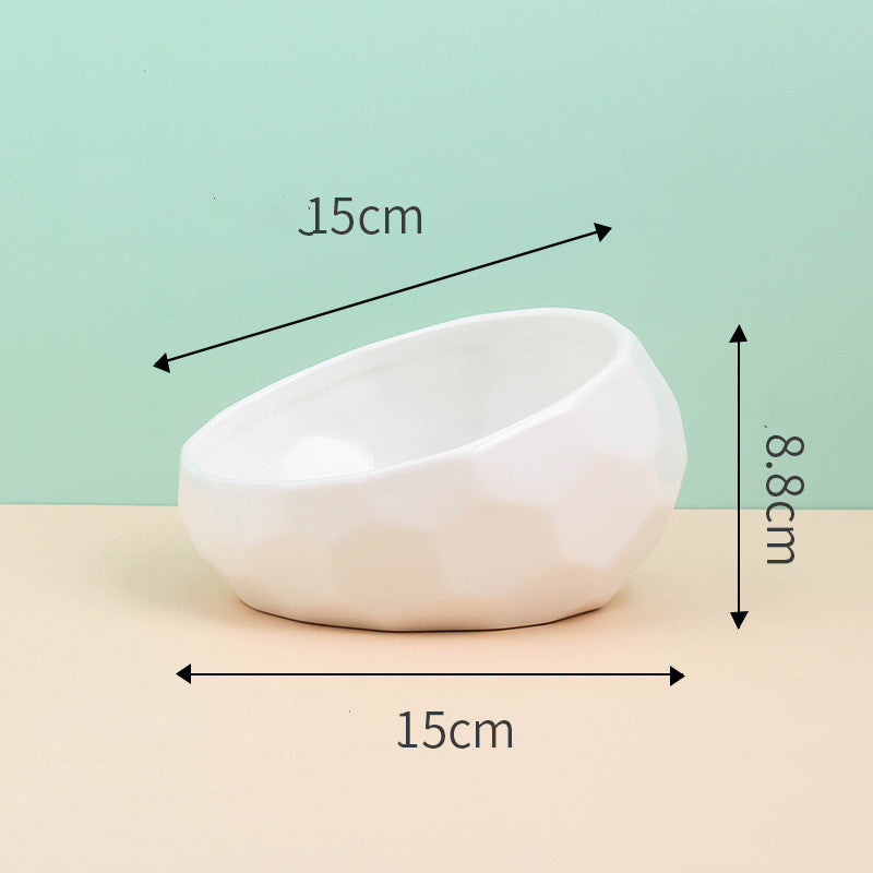 Elevated Ceramic Pet Bowl – Angled Feeding Bowl for Cats & Small Dogs