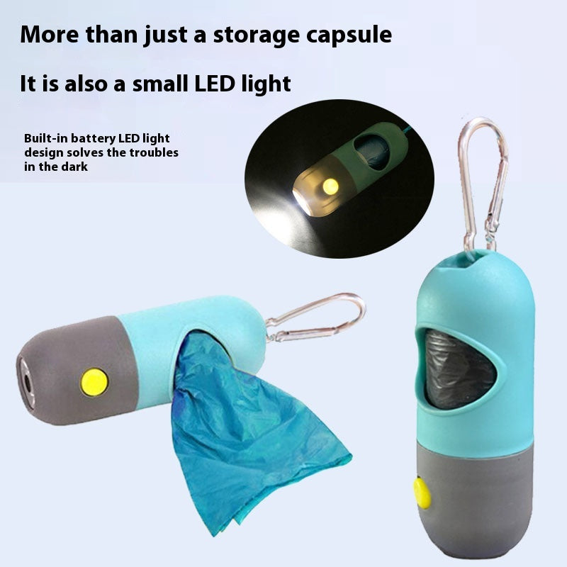LED Pet Waste Bag Dispenser – Portable Dog Poop Bag Holder with Built-In Light