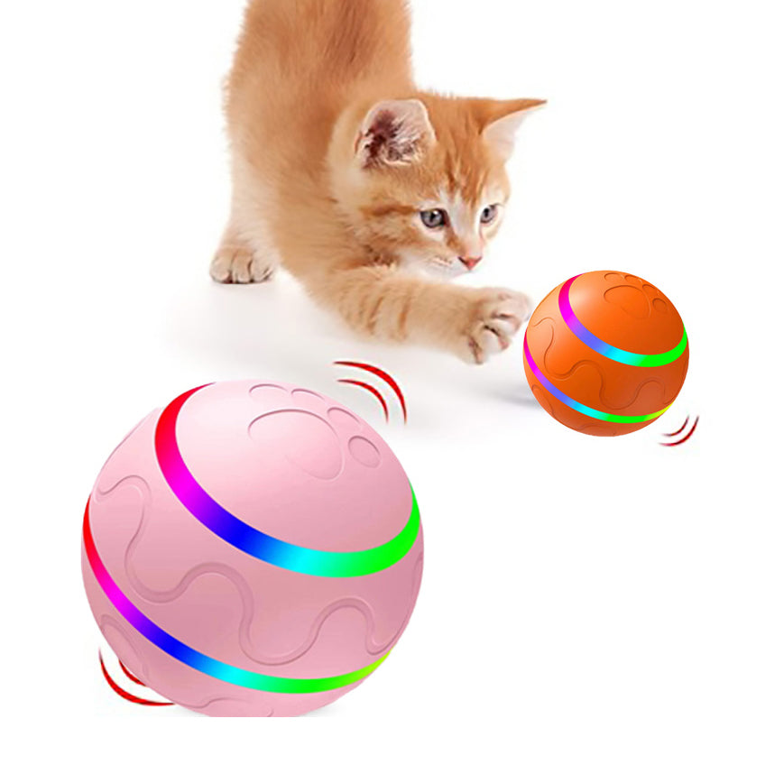 Smart Automatic Cat Wicked Ball Toy – USB Rechargeable Self-Rolling Interactive Pet Toy