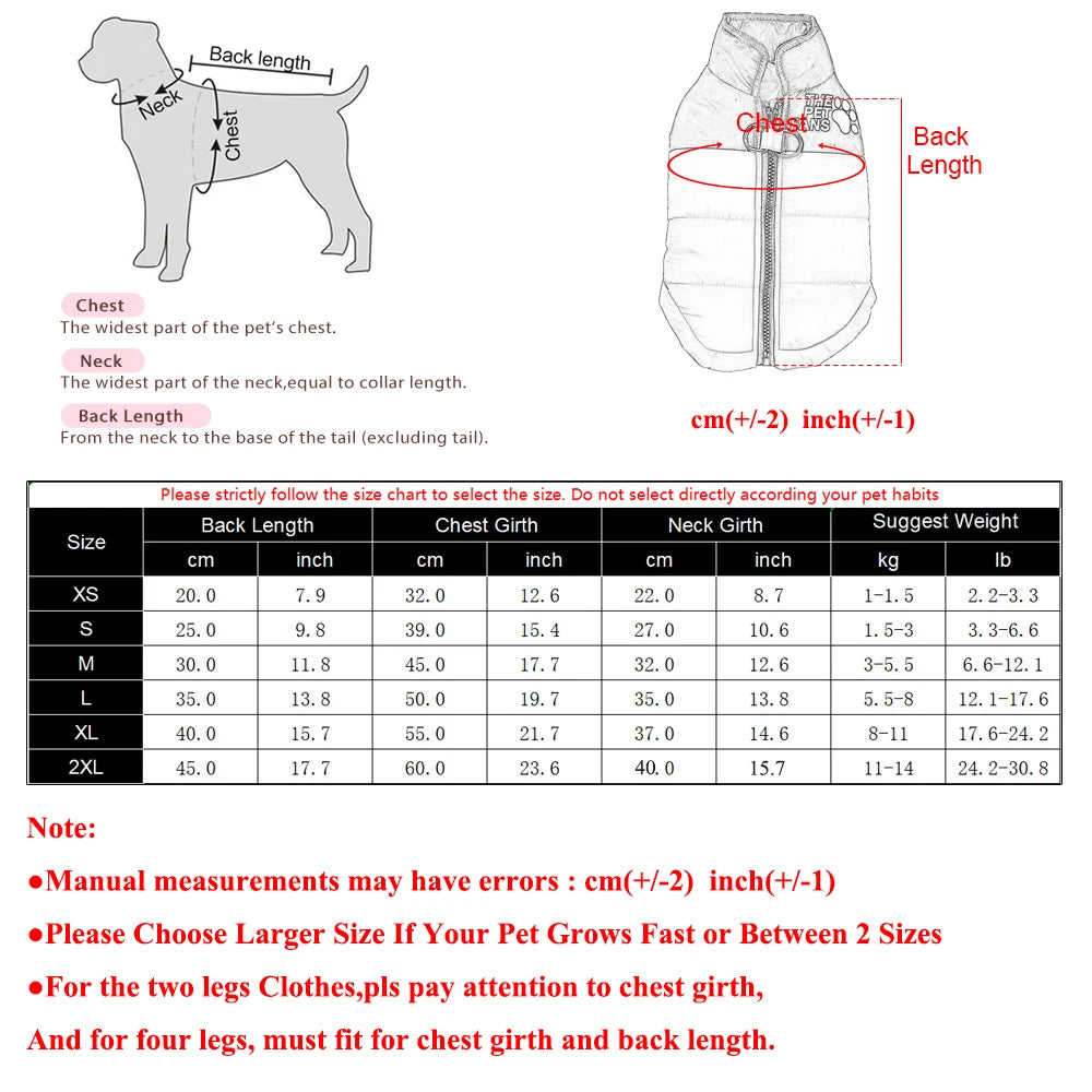 Warm Winter Dog Jacket – Windproof Coat for Small & Large Dogs