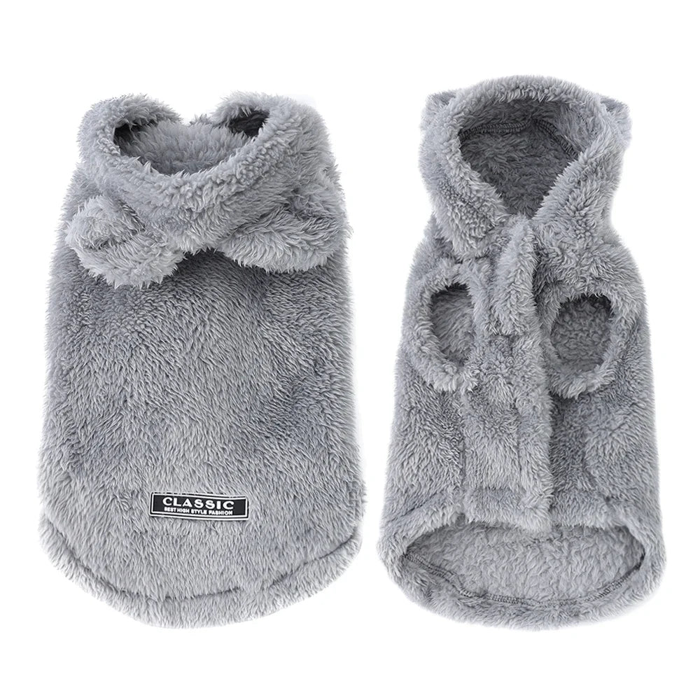 Pet Hoodie Coat – Warm Fleece Jacket for Cats & Small Dogs