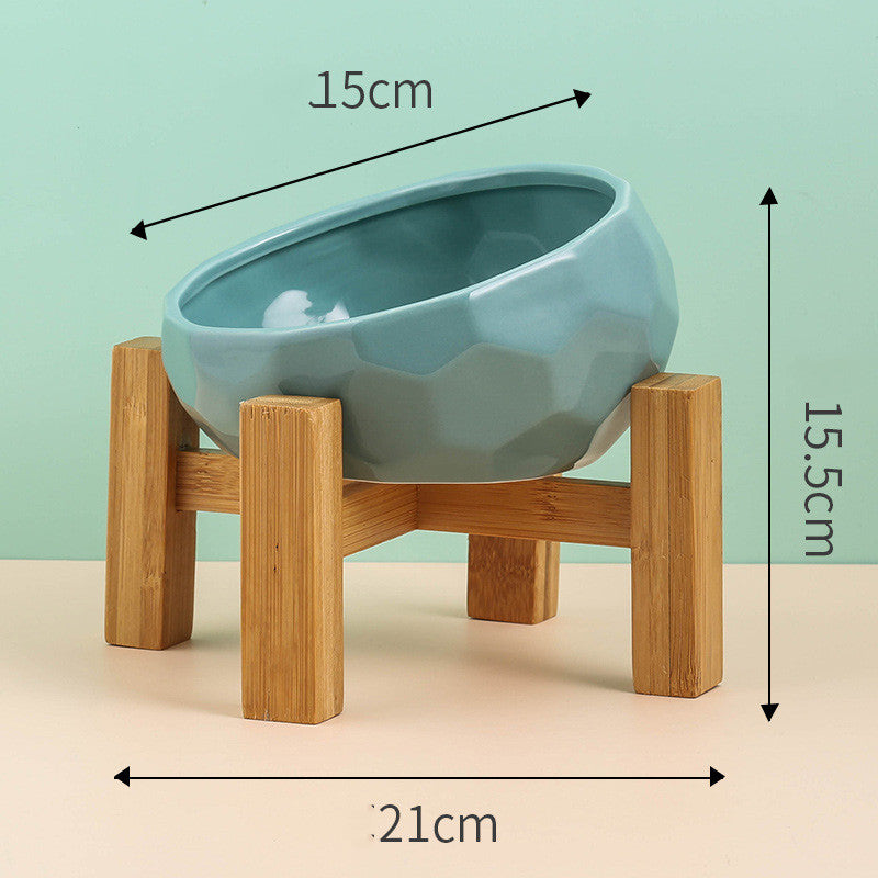Elevated Ceramic Pet Bowl – Angled Feeding Bowl for Cats & Small Dogs