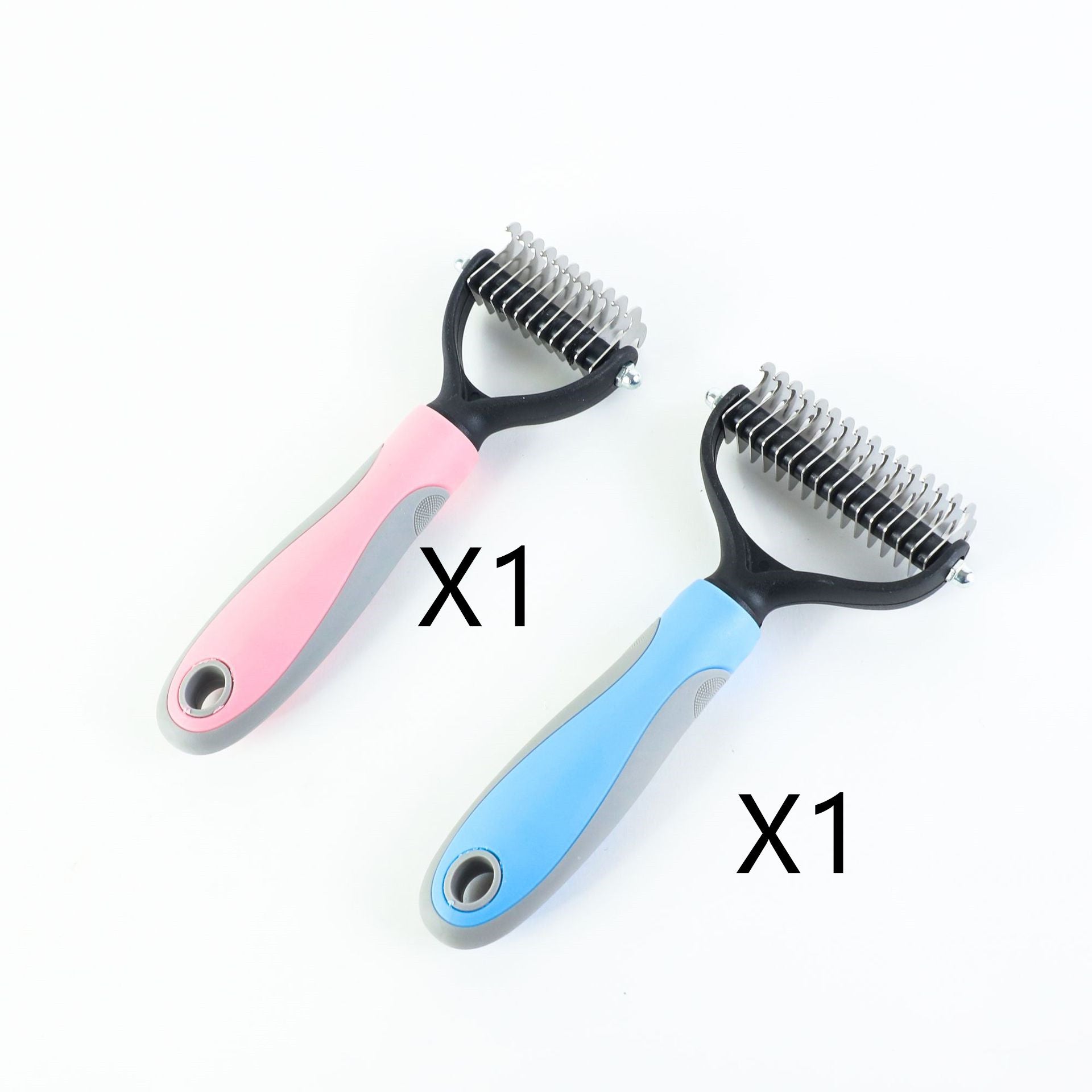Stainless Double-Sided Pet Brush – Shedding & Dematting Grooming Tool for Dogs & Cats