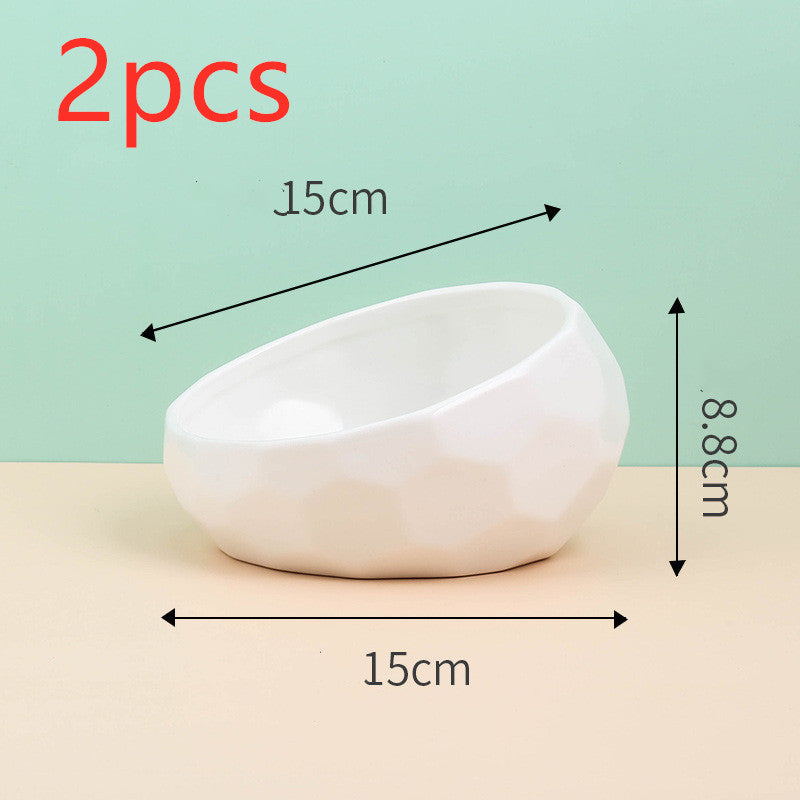 Elevated Ceramic Pet Bowl – Angled Feeding Bowl for Cats & Small Dogs
