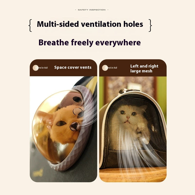 Outdoor Large Capacity Cat Carrier Bag – Breathable Portable Pet Travel Backpack