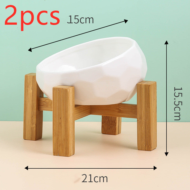 Elevated Ceramic Pet Bowl – Angled Feeding Bowl for Cats & Small Dogs