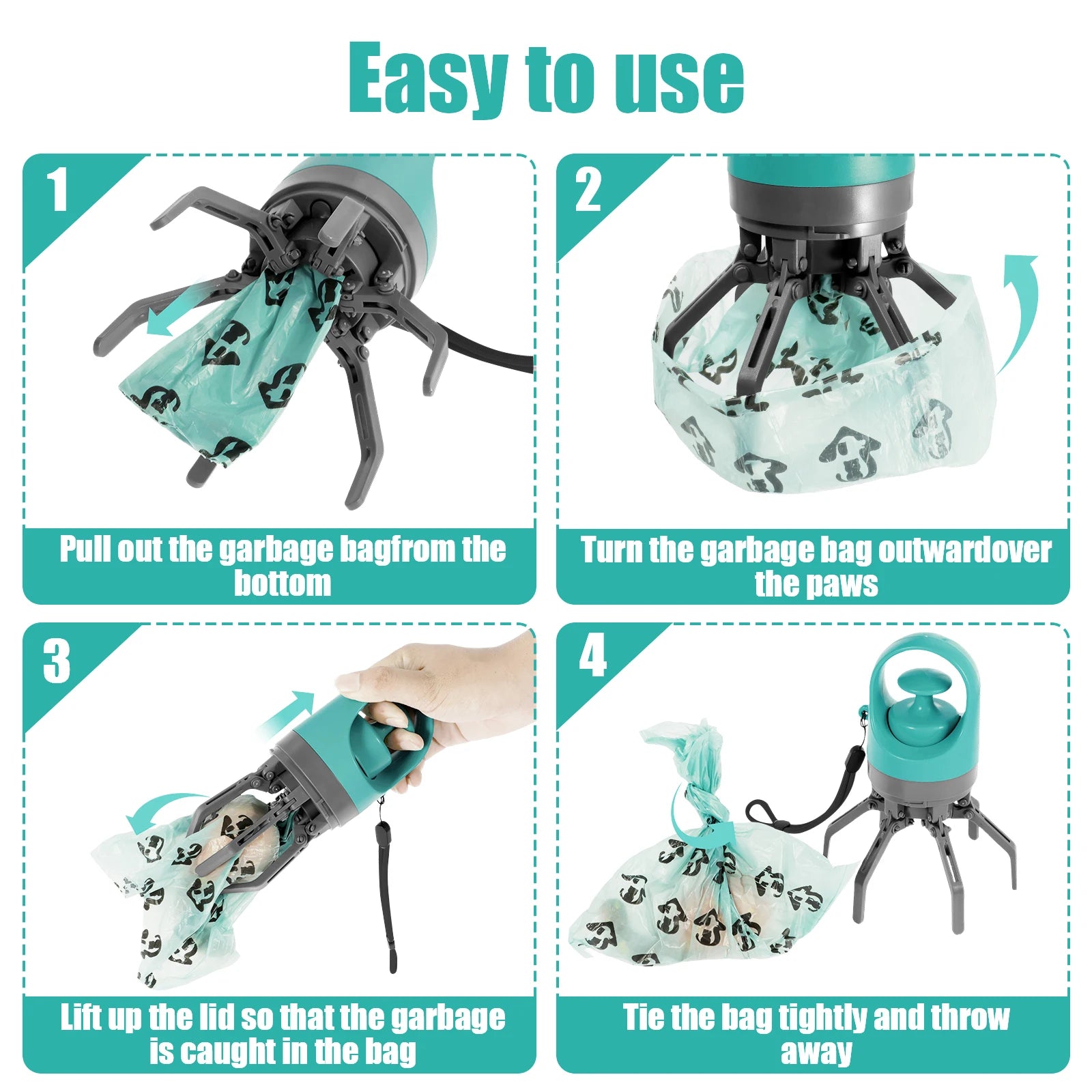Portable Pet Waste Picker & Bag Dispenser – Clean, Quick & Hygienic Cleanup