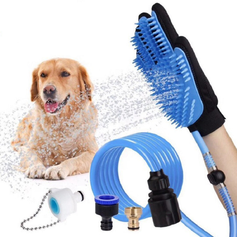 2-in-1 Handheld Pet Shower Head & Massage Glove Sprayer