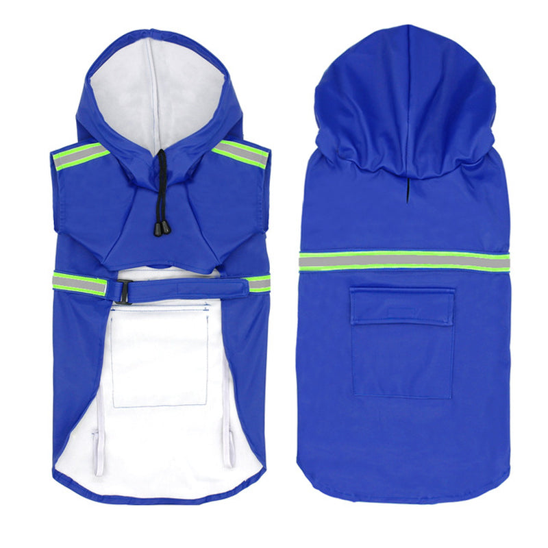 Waterproof Reflective Dog Raincoat – Lightweight Pet Rain Jacket with Safety Strips