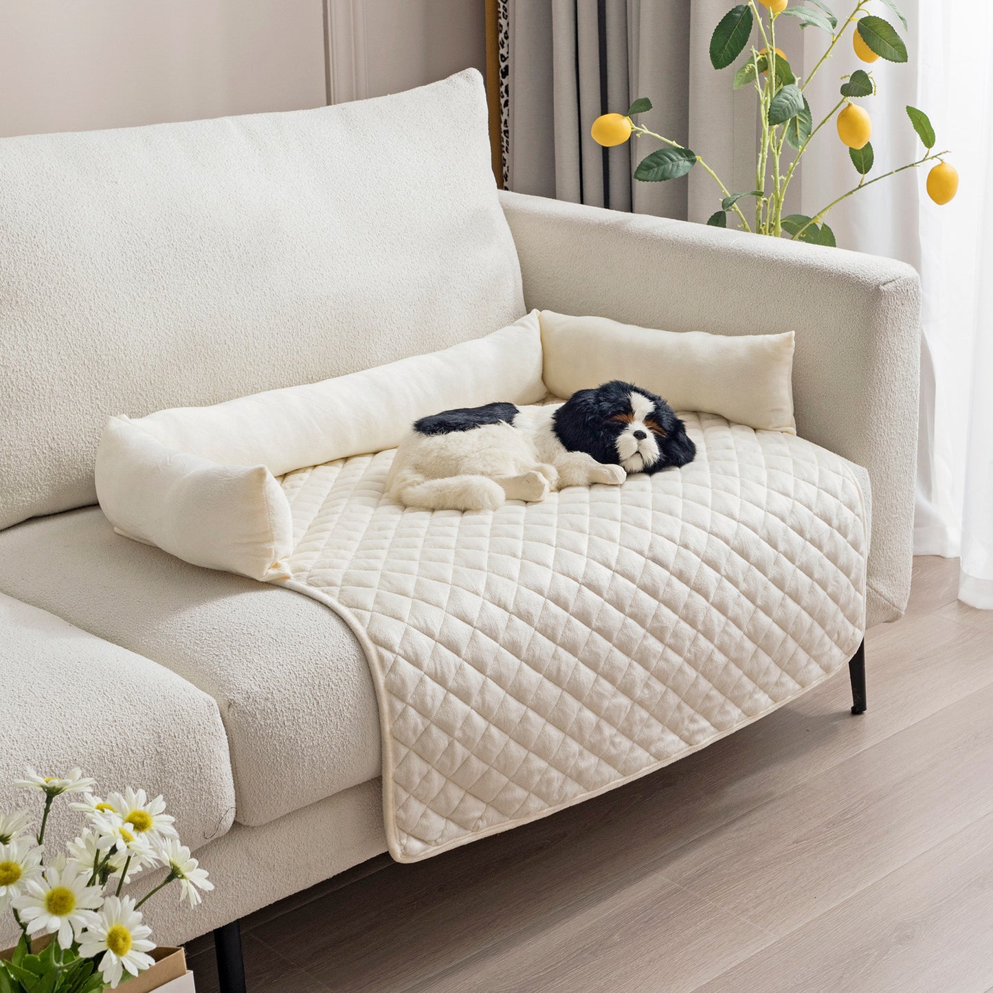 Luxury Pet Sofa Bed – Plush Dog & Cat Couch Bed with Furniture Protection
