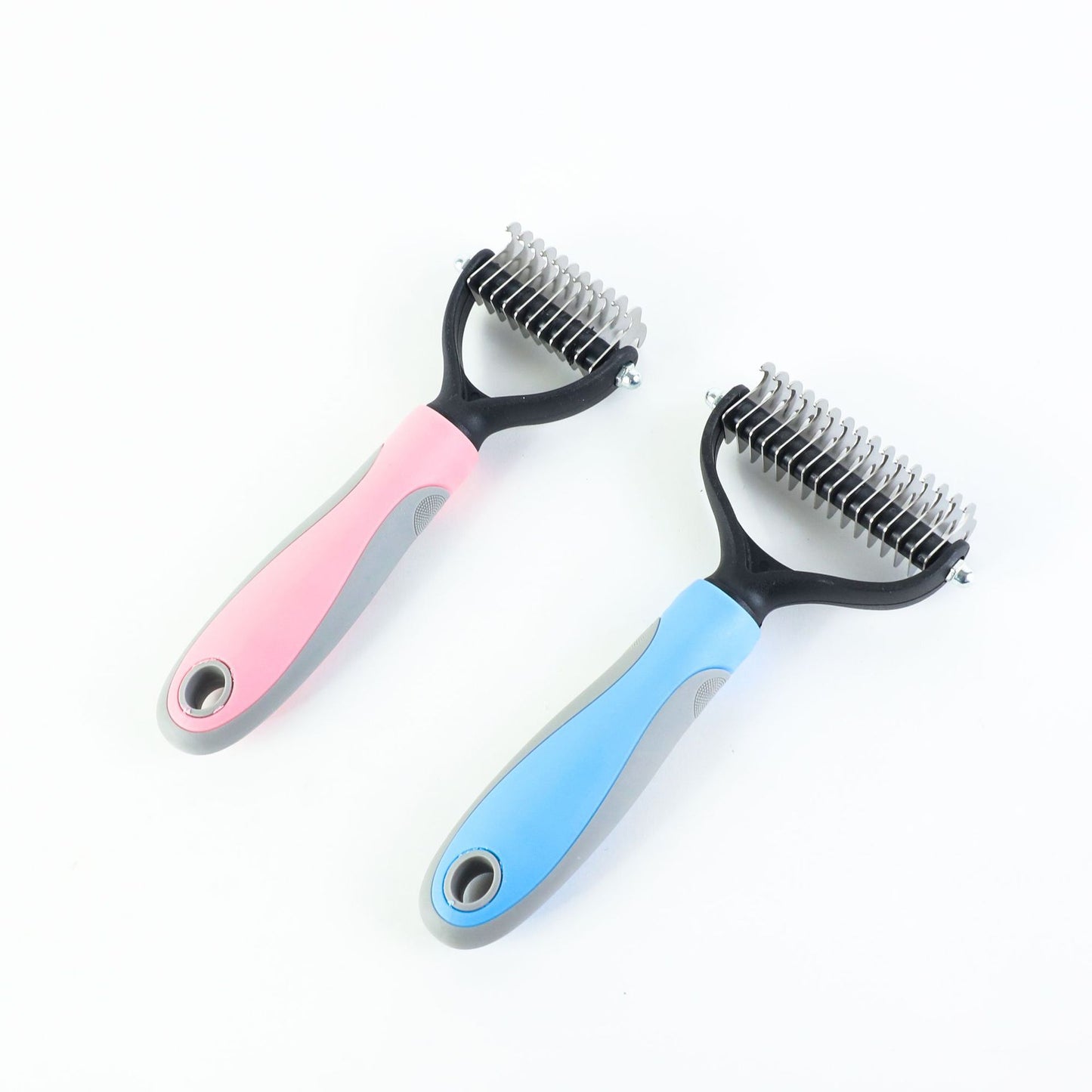 Stainless Double-Sided Pet Brush – Shedding & Dematting Grooming Tool for Dogs & Cats