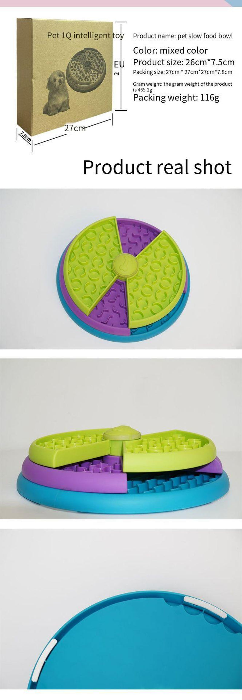 3-Layer Rotating Slow Feeder Bowl – Anti-Choking Puzzle Game for Cats & Dogs
