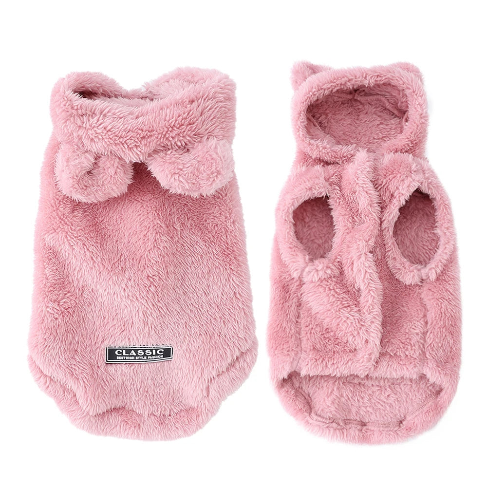 Pet Hoodie Coat – Warm Fleece Jacket for Cats & Small Dogs