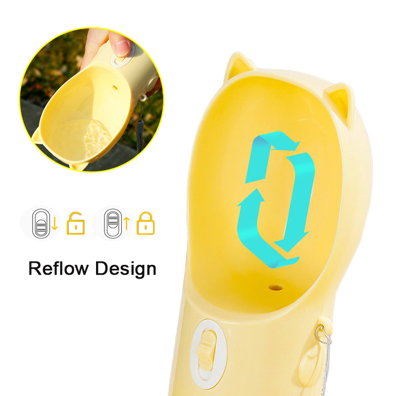 2 in 1 Portable Dog Water Bottle for Small Big Dogs Cat Outdoor Leak-Proof Puppy Drinking Bowl with Food Container Pets Feeder Pet Products