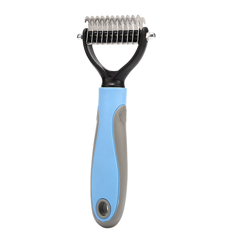Stainless Double-Sided Pet Brush – Shedding & Dematting Grooming Tool for Dogs & Cats