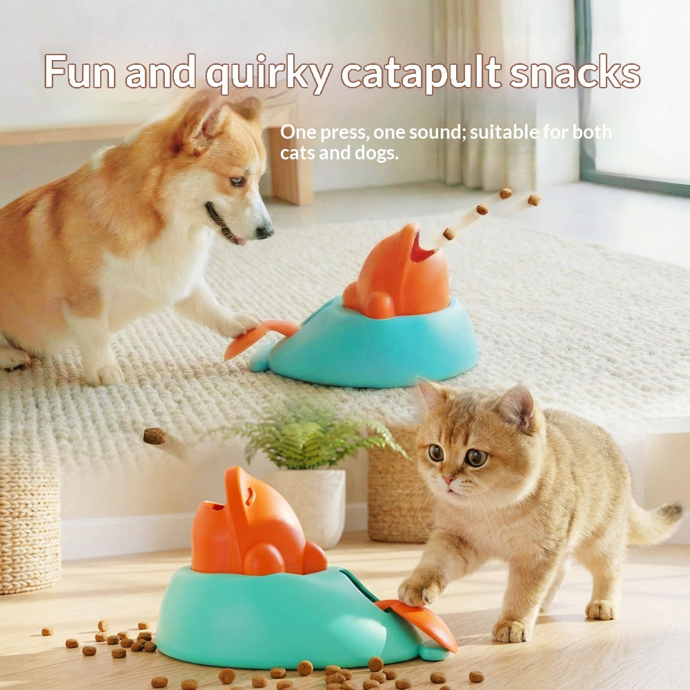 Interactive Freeze-Dried Treat Launcher & Food Dispensing Puzzle Toy