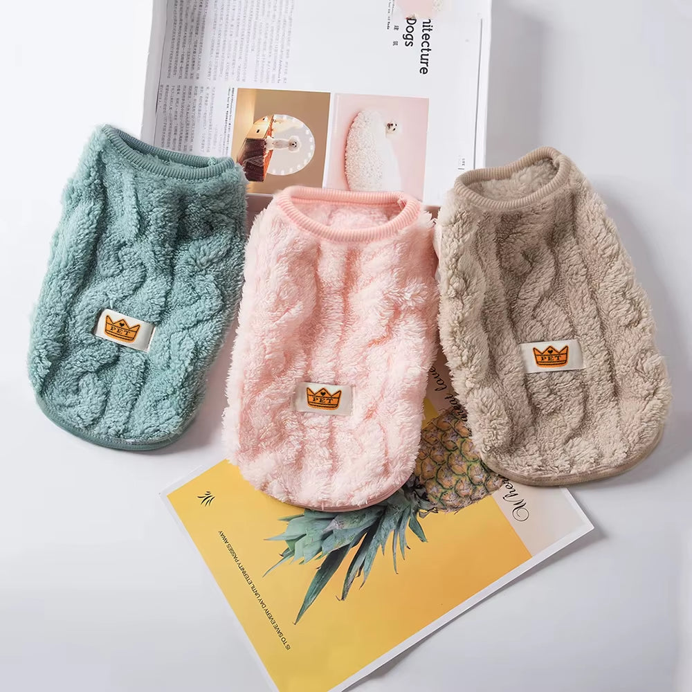Soft Cozy Cat Clothes – Warm Fleece Sweater for Autumn & Winter
