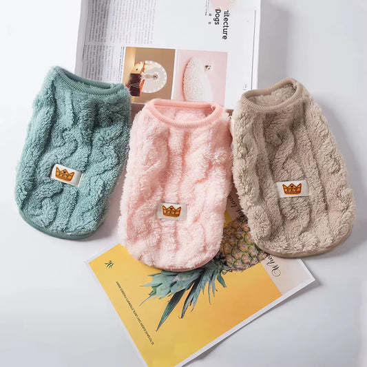 Soft Cozy Cat Clothes – Warm Fleece Sweater for Autumn & Winter