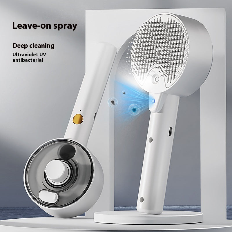 Self-Cleaning Pet Steam Brush with UV Sterilization – Grooming & Deshedding Tool for Dogs and Cats