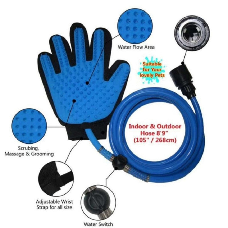 2-in-1 Handheld Pet Shower Head & Massage Glove Sprayer