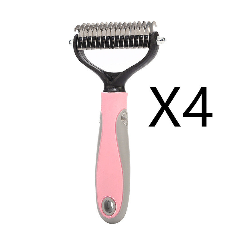 Stainless Double-Sided Pet Brush – Shedding & Dematting Grooming Tool for Dogs & Cats