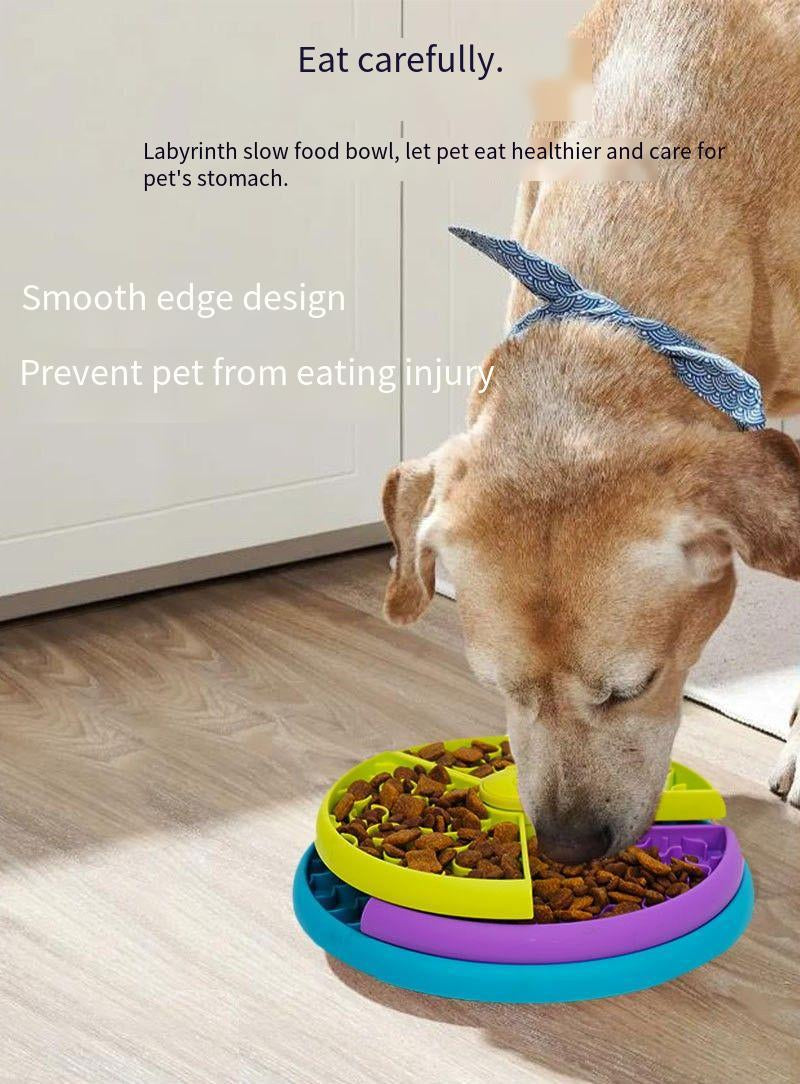 3-Layer Rotating Slow Feeder Bowl – Anti-Choking Puzzle Game for Cats & Dogs