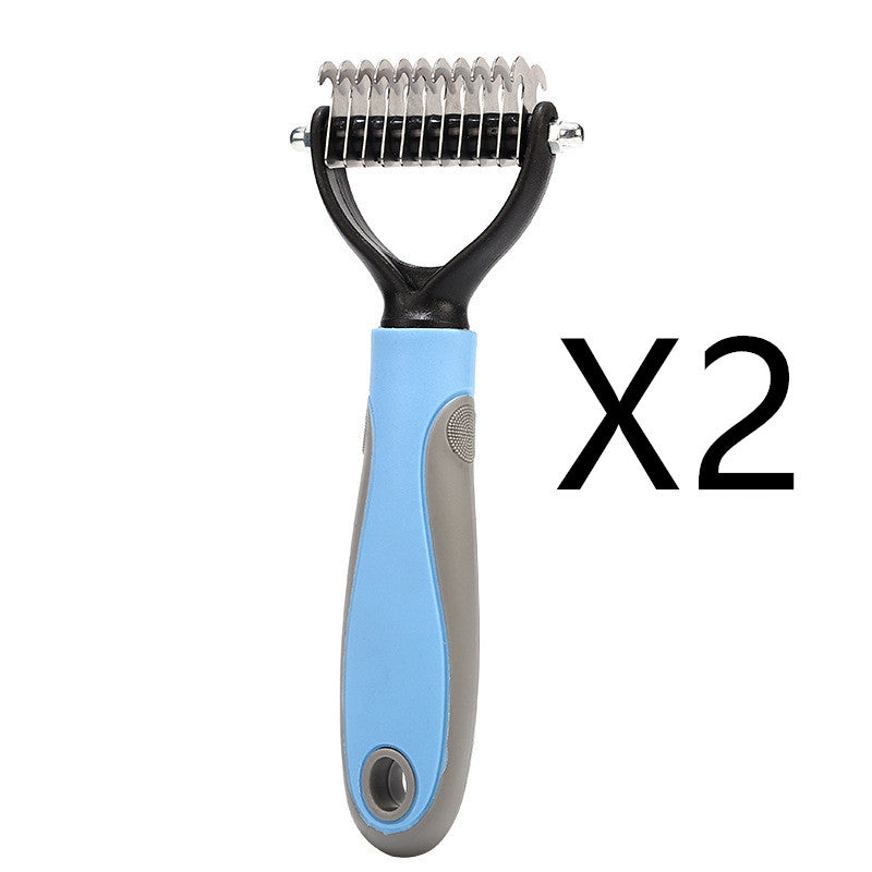 Stainless Double-Sided Pet Brush – Shedding & Dematting Grooming Tool for Dogs & Cats